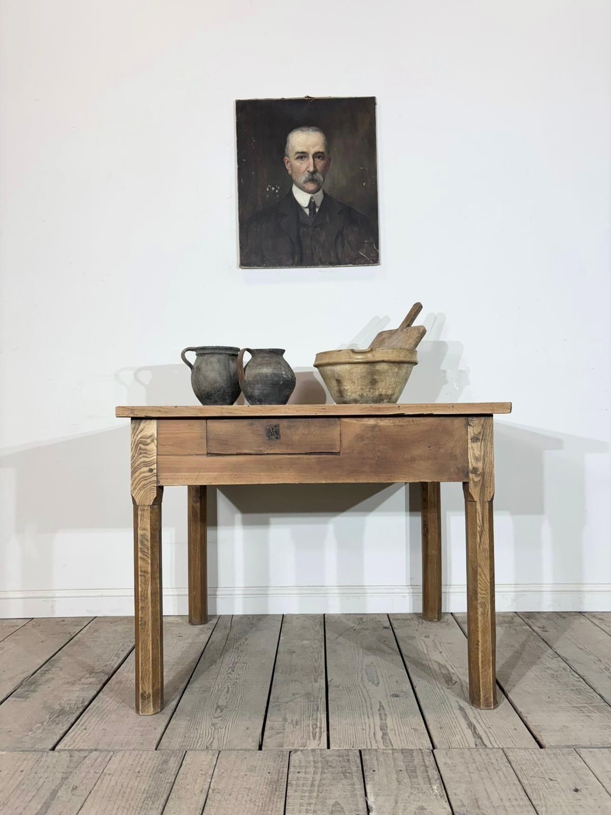 Antique French Rustic Kitchen Table / Desk photo furniture