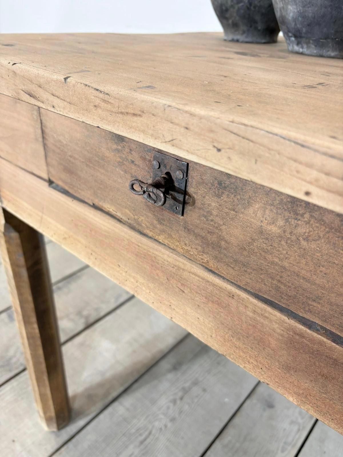 Antique French Rustic Kitchen Table / Desk photo vintage