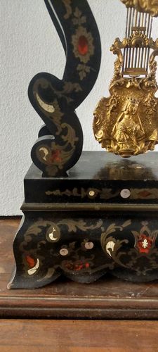 Important Napoleon III Clock With Temple Inlaid Gilded Bronze 19th Century photo furniture