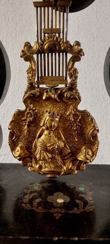 Important Napoleon III Clock With Temple Inlaid Gilded Bronze 19th Century photo 620.0