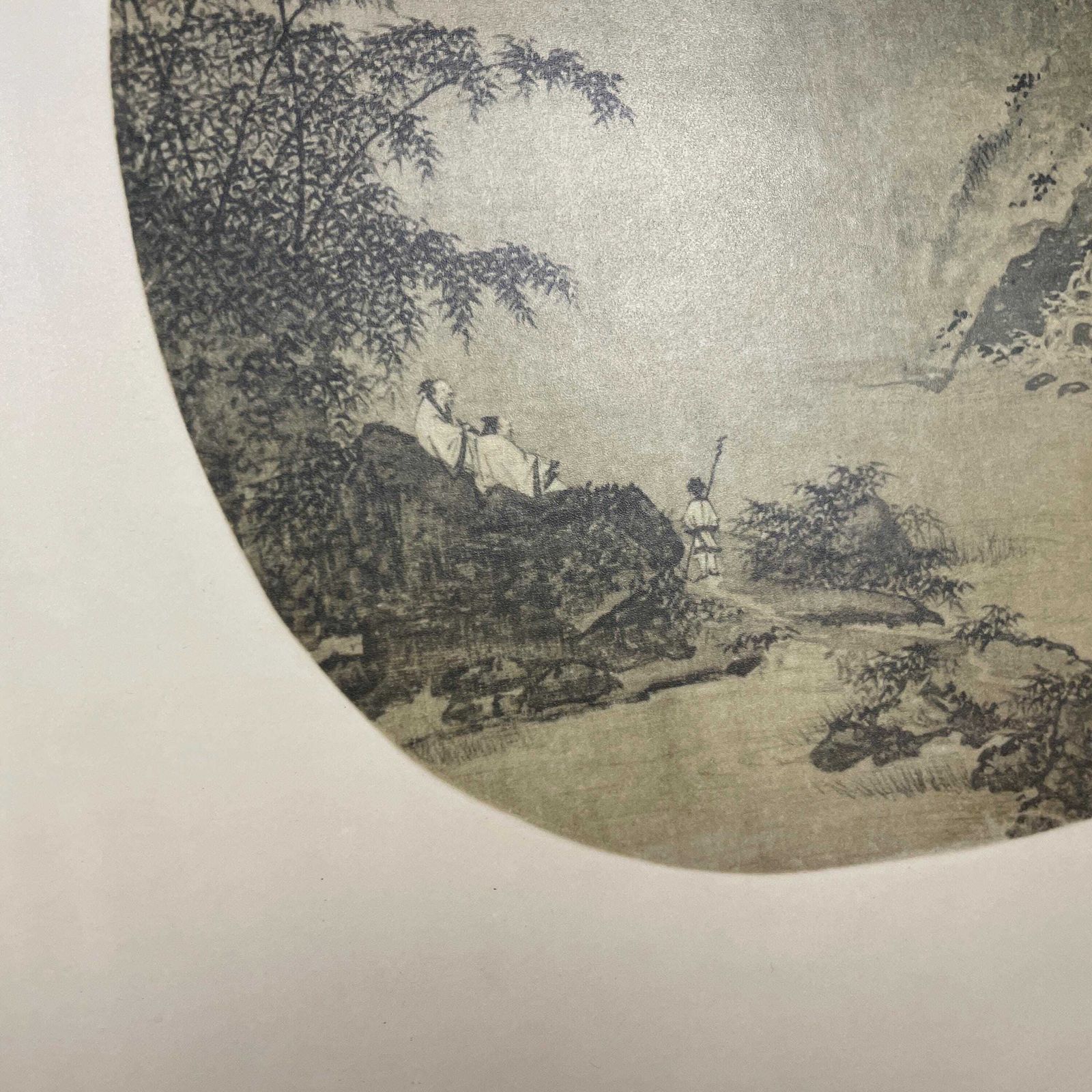 Pair Chinese Landscape Fan Prints Framed Pictures Oriental Art Mountain Waterfall Set Classic Asian Wall Decor Traditional photo Art