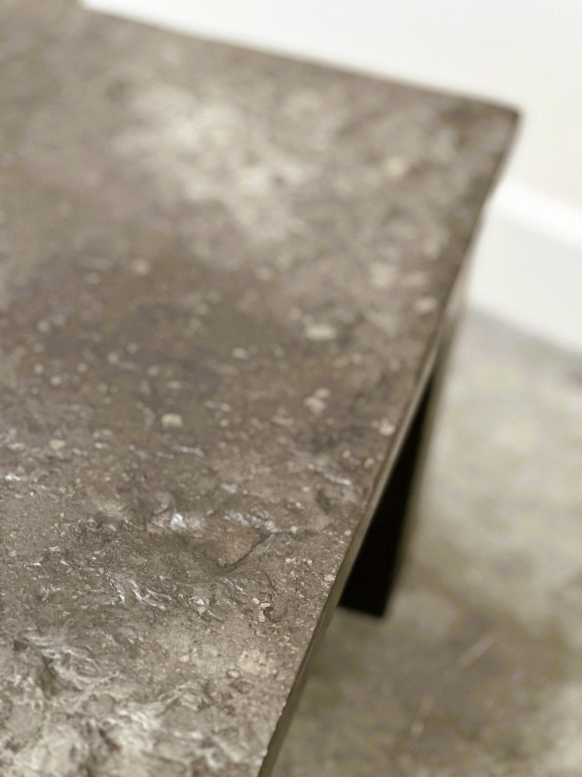 French 1970s Slate & Solid Oak Coffee Table — Textural Slate Slab, Sculptural Presence photo buy