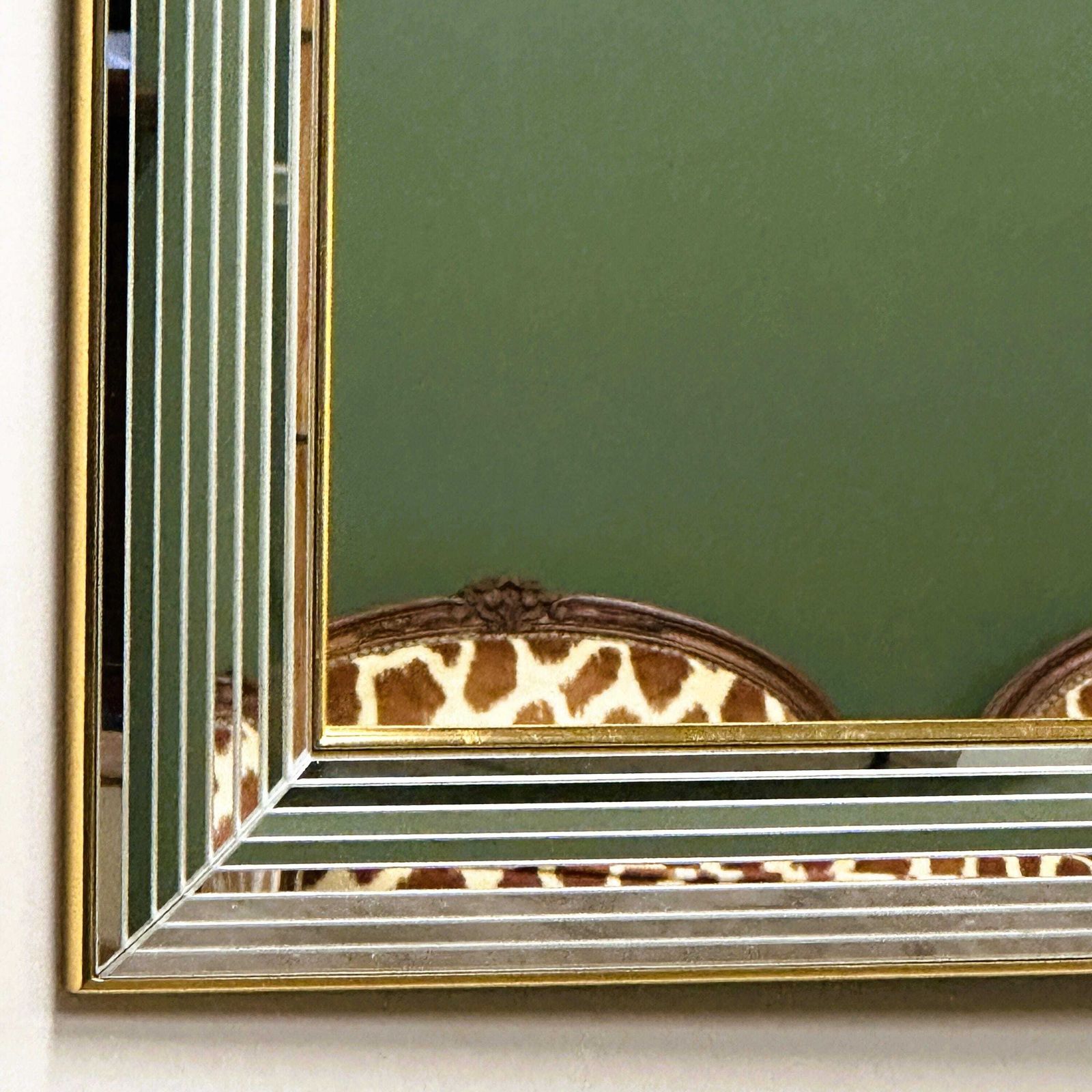 Deknudt 1980s “Disco” Mirror With Layered Bevelled Frame & Gilttrim photo Home Decor
