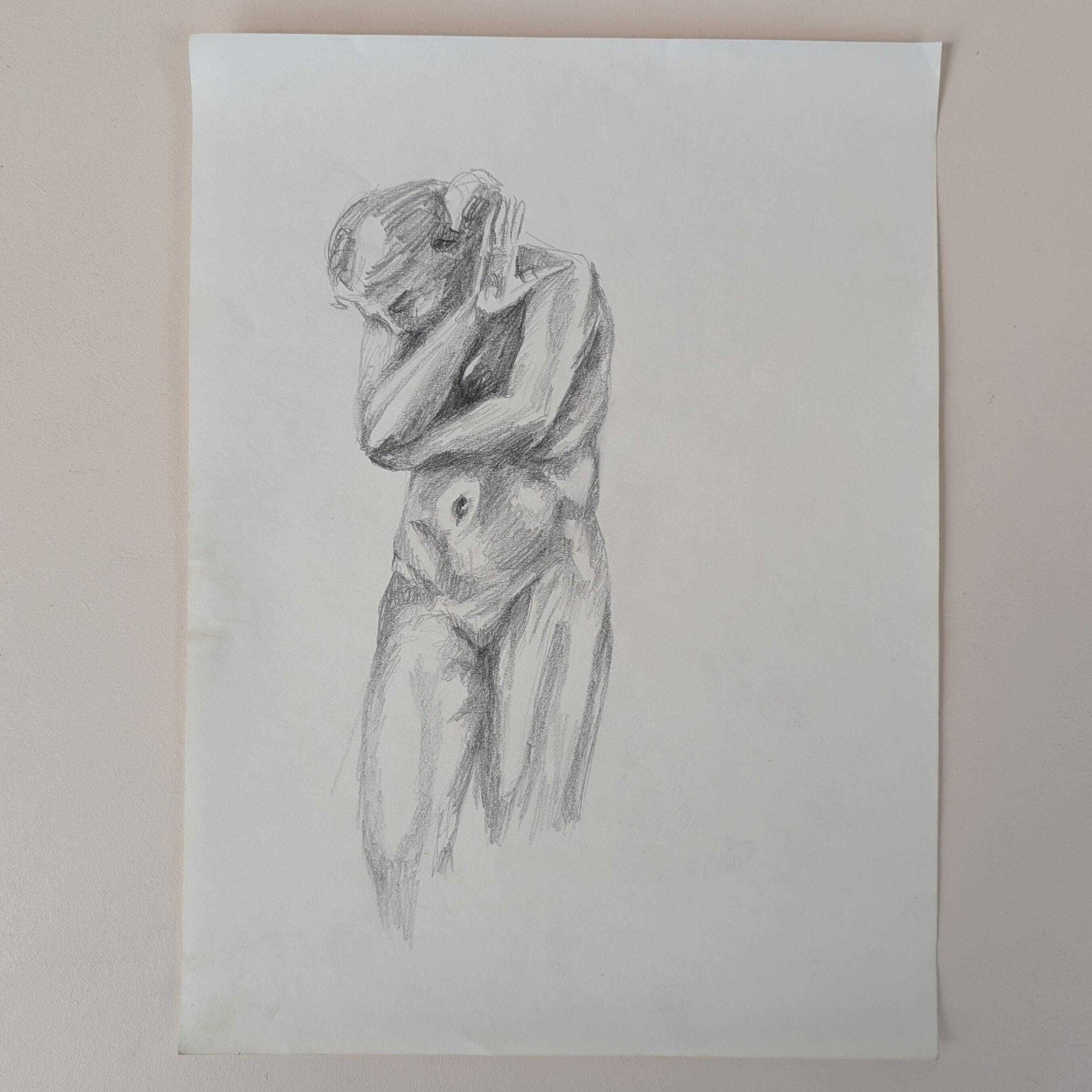Vintage French Graphite Figure Drawings Set 7 Anatomical Sketches & Nude Studies photo Art