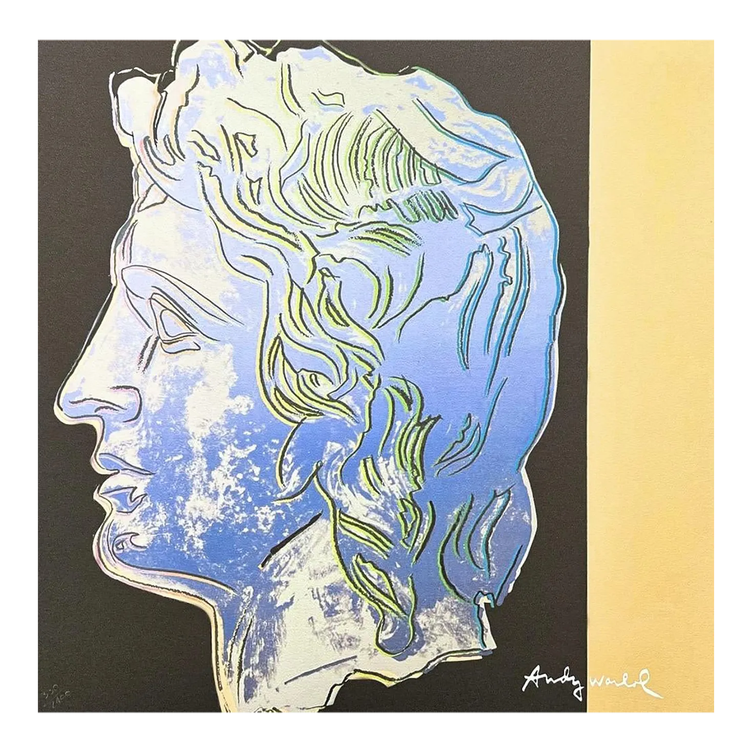 1986 Carnegie Museum Of Art Andy Warhol "Alexander The Great Blue With Beige" Lithograph