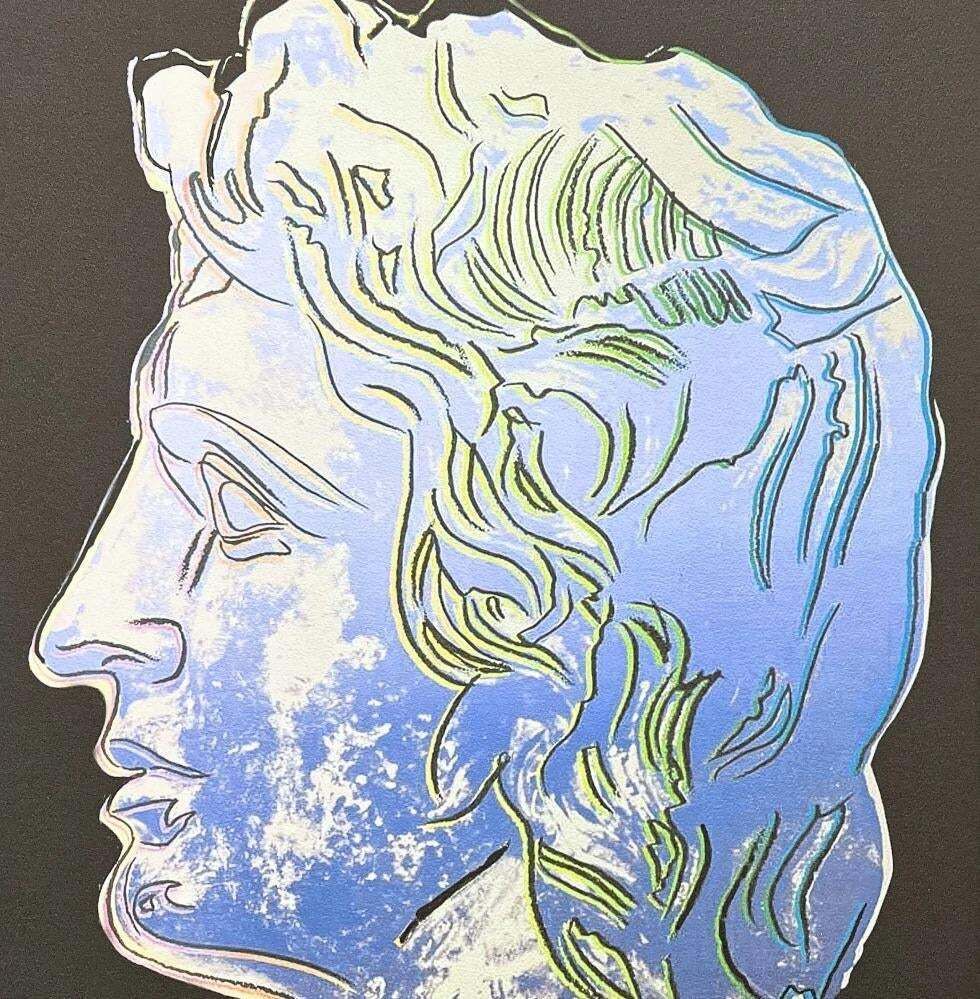 1986 Carnegie Museum Of Art Andy Warhol "Alexander The Great Blue With Beige" Lithograph photo Art