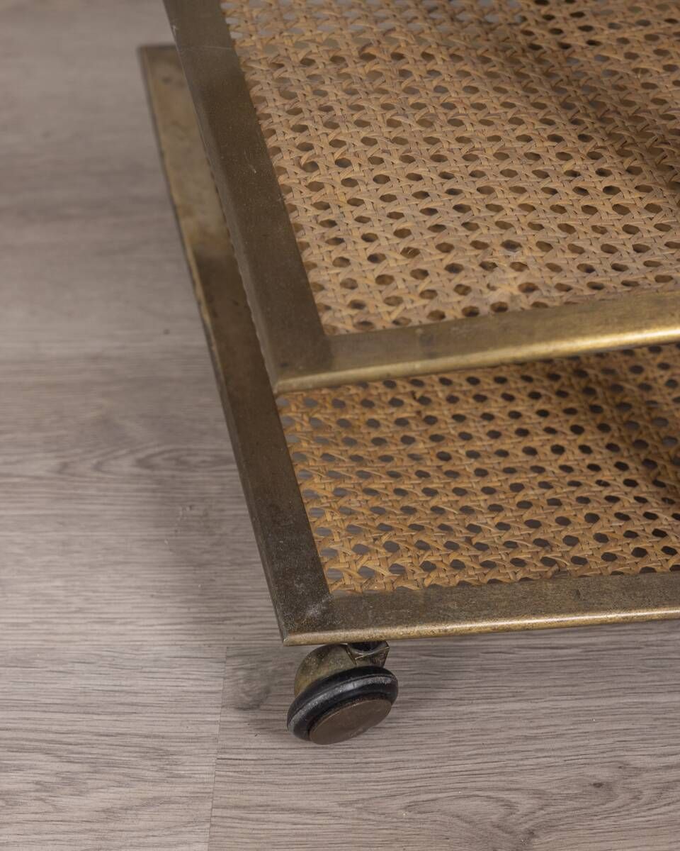 Vintage 1960s Magazine Rack In Brass And Vienna photo furniture
