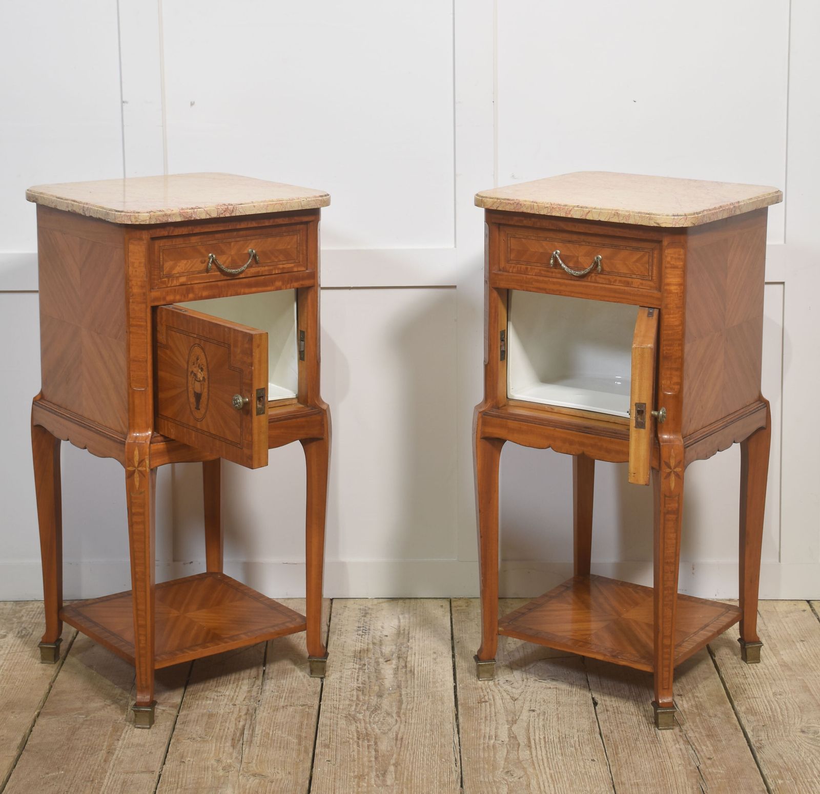 Pair Of French Satinwood Bedside Cabinets photo 2394.0