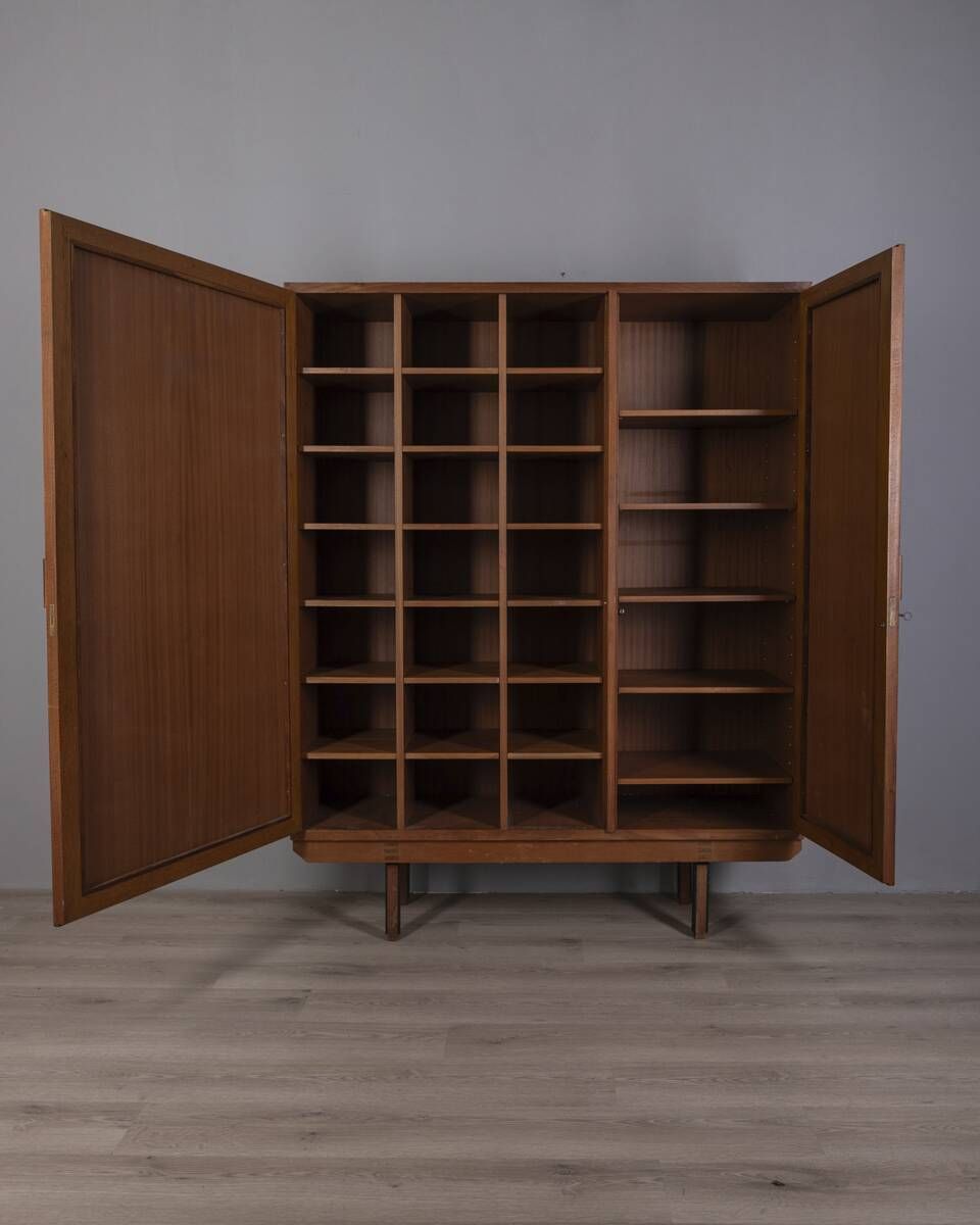 1960s Two Door Wooden Cabinet With Fabric Italian photo furniture