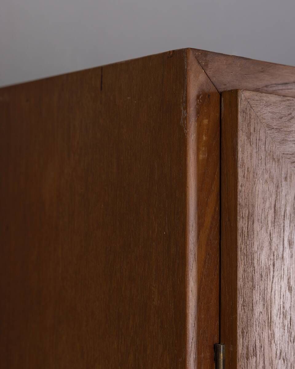 photo furniture 1960s Two Door Wooden Cabinet With Fabric Italian