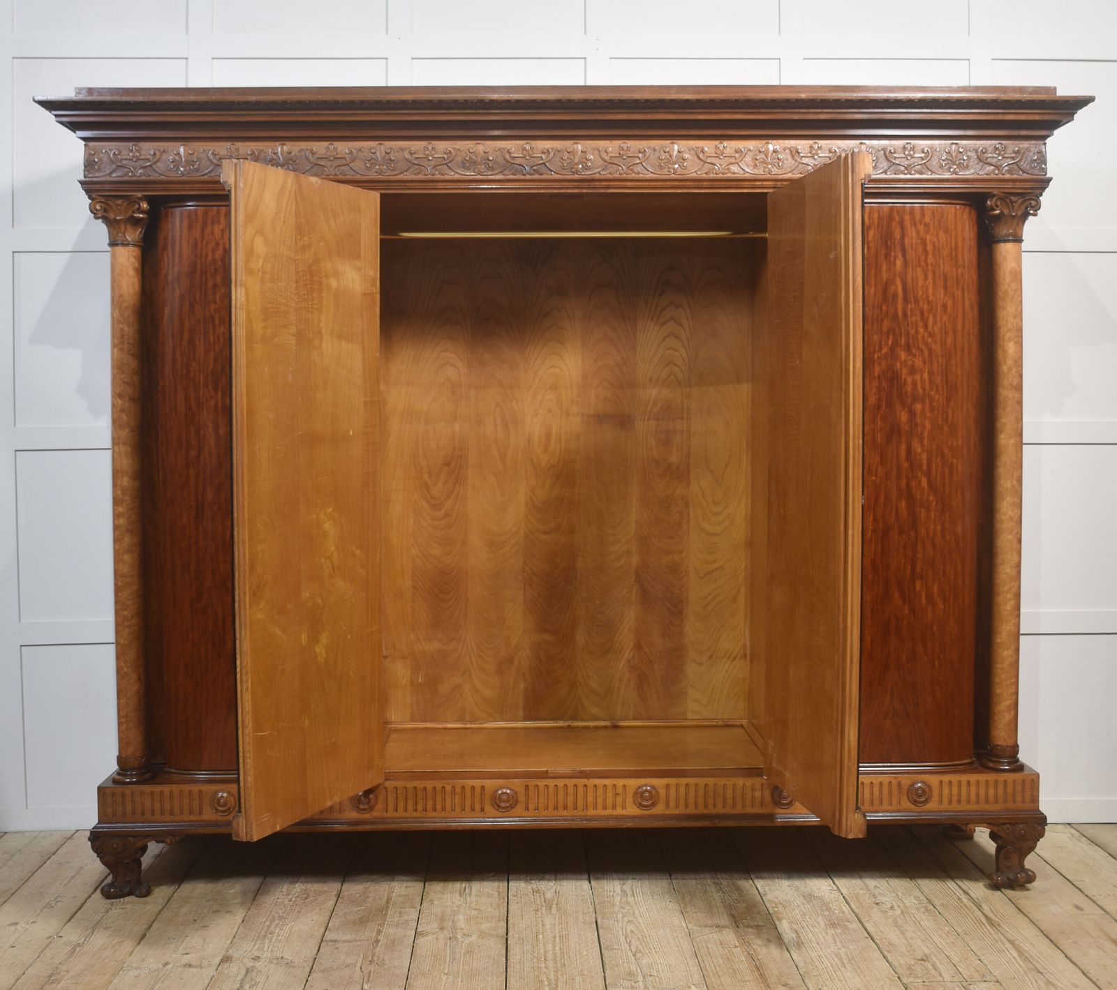 Furniture Magnificent Antique Four Door Mahogany Wardrobe photo
