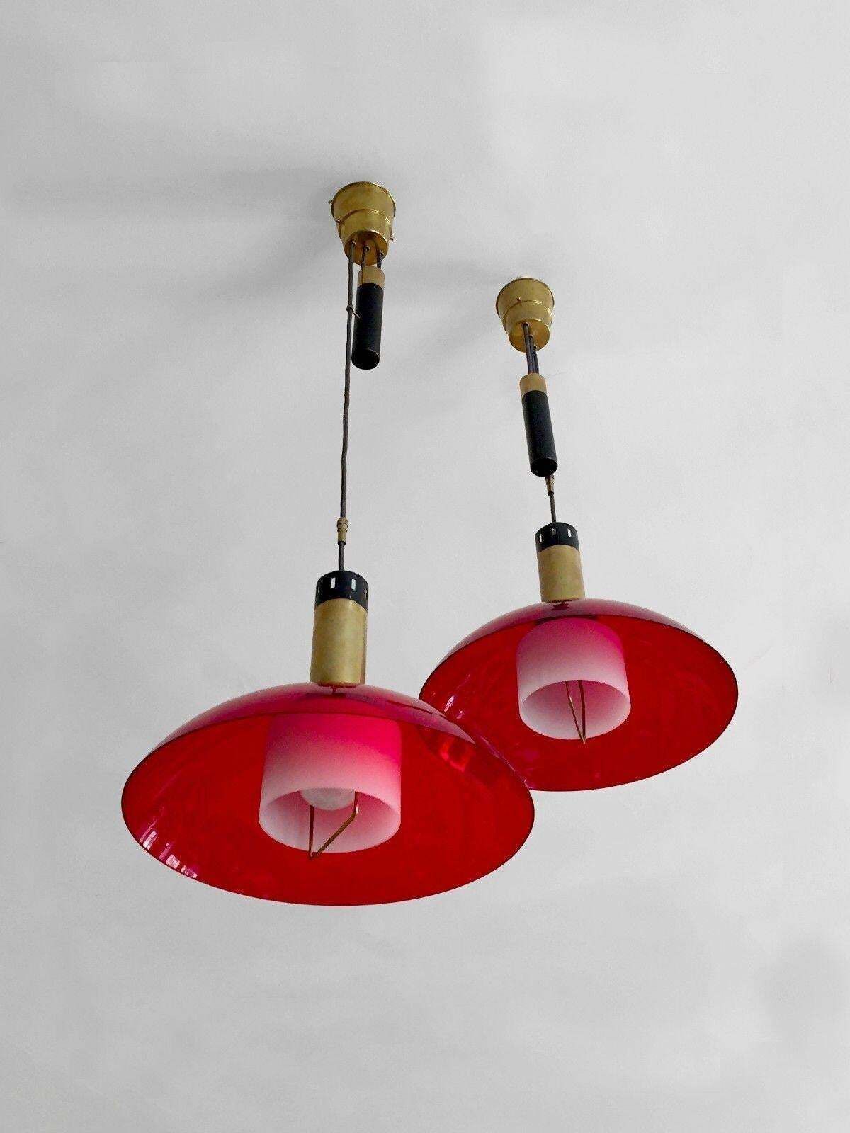 Pair Of Mid Century Modern Space Age Ceiling Lights By Stilux, Italy 1950s photo furniture