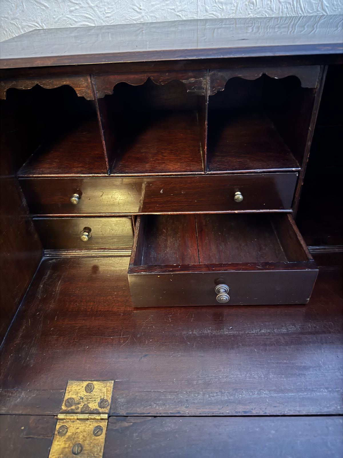 Beautiful Antique Wooden Bureau – Classic Drop Front Writing Desk photo Furniture