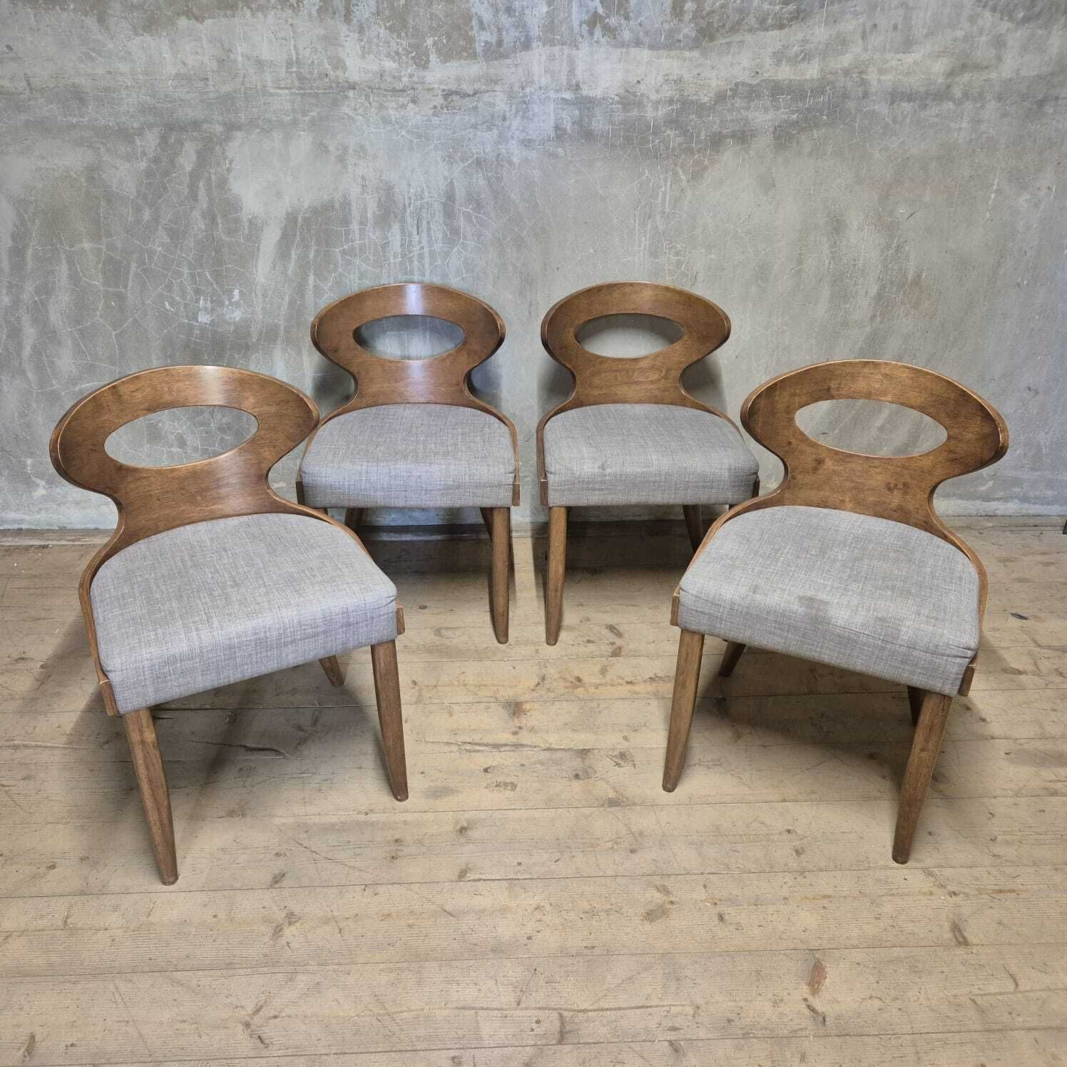 Set Of 4 Mid Century Dining Chairs, 1960s–1970s, Central Europe