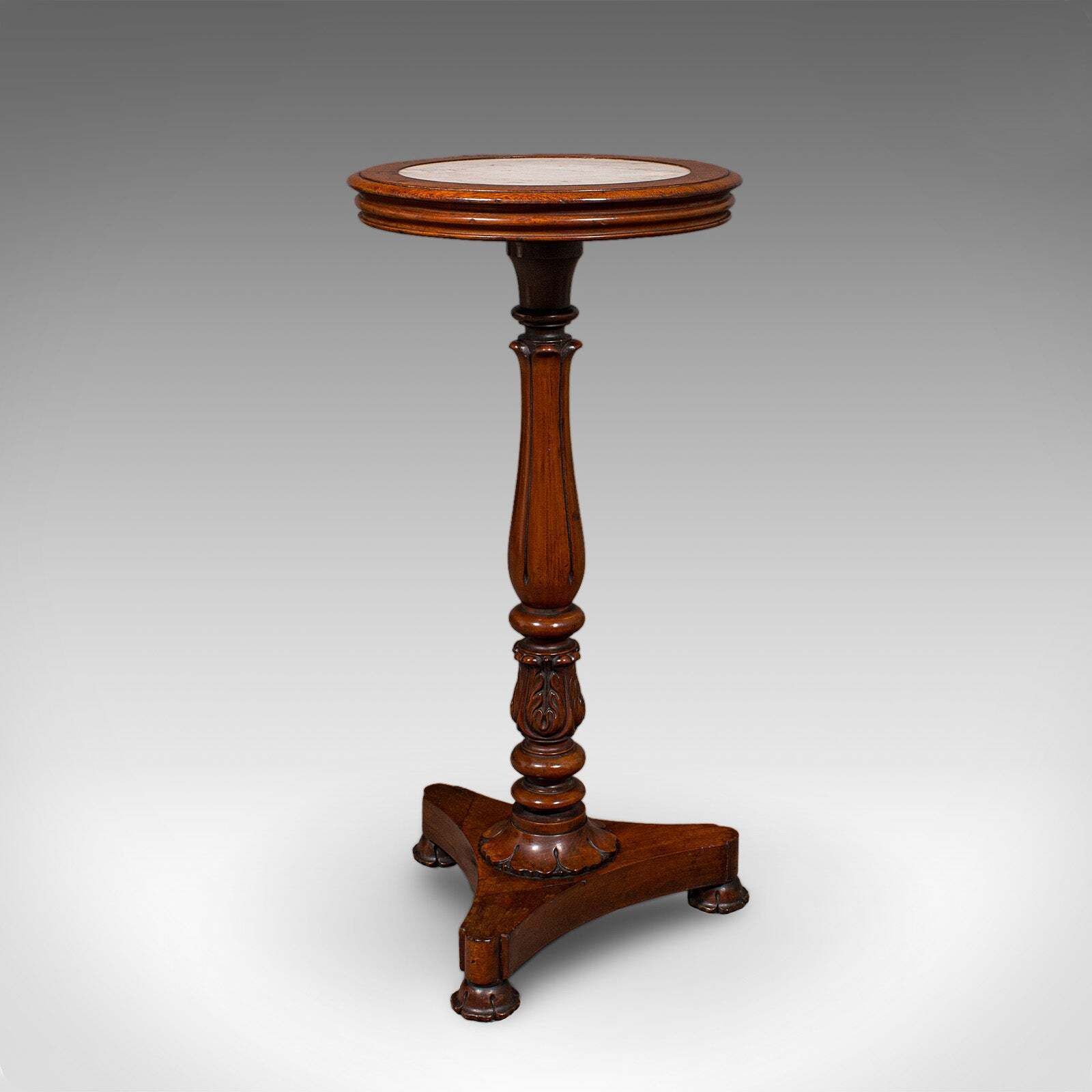 Antique Jardiniere Stand, English, Walnut, Marble, Planter Table, William IV photo 1426.0