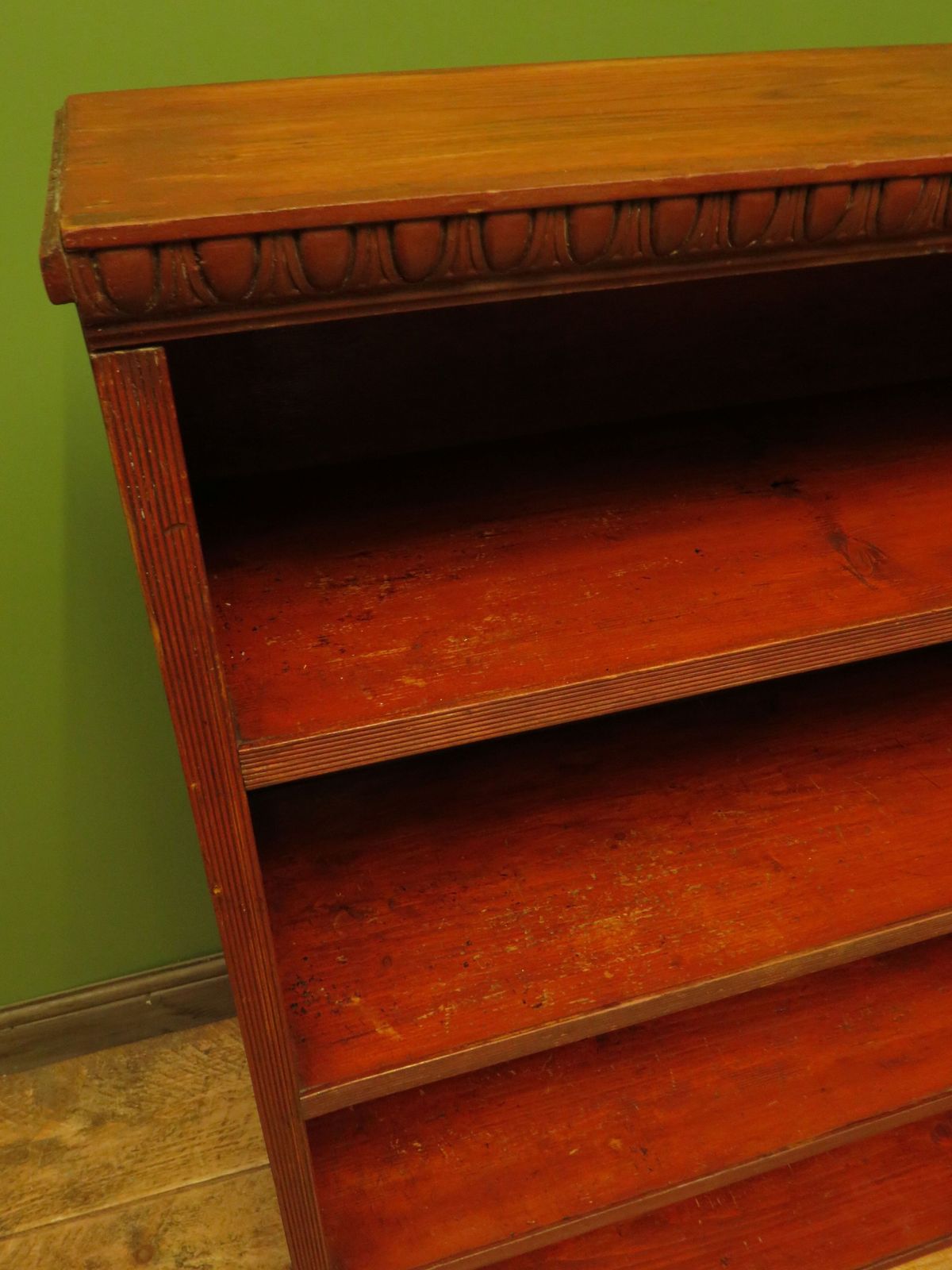 195.0 Rustic Red Pine Shelf Unit, 1900s photo