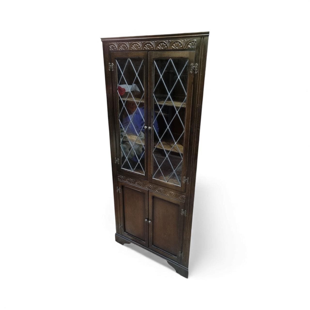 Vintage Oak Corner Cabinet / Priory Oak / 1970s photo for sale