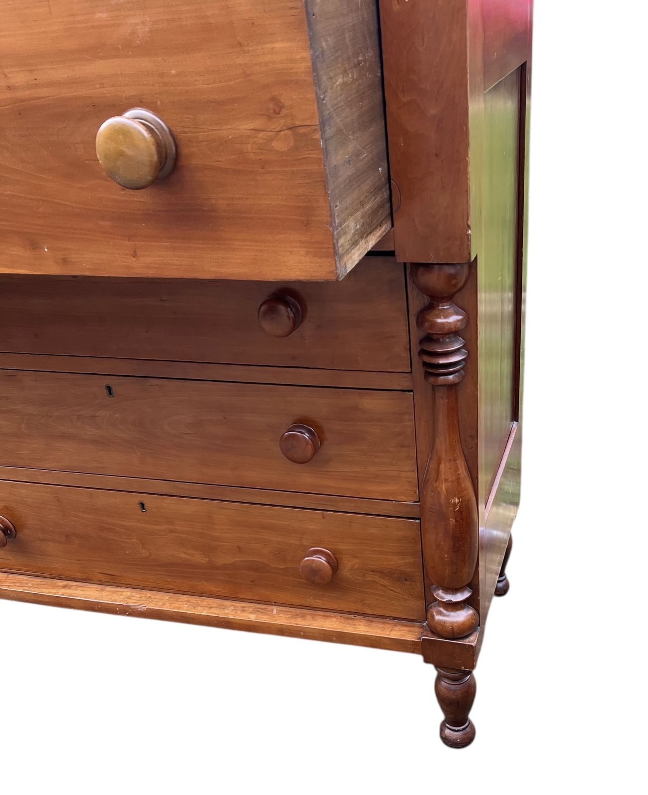 Furniture Antique 19th C Cherrywood Empire Chest Of Drawers photo