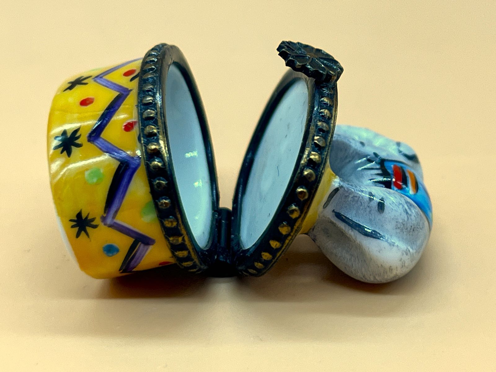 Limited Edition Limoges Porcelain Indian Circus Elephant Hand Painted Trinket / Jewelry Box. No: 17 Of 260. photo vinterior