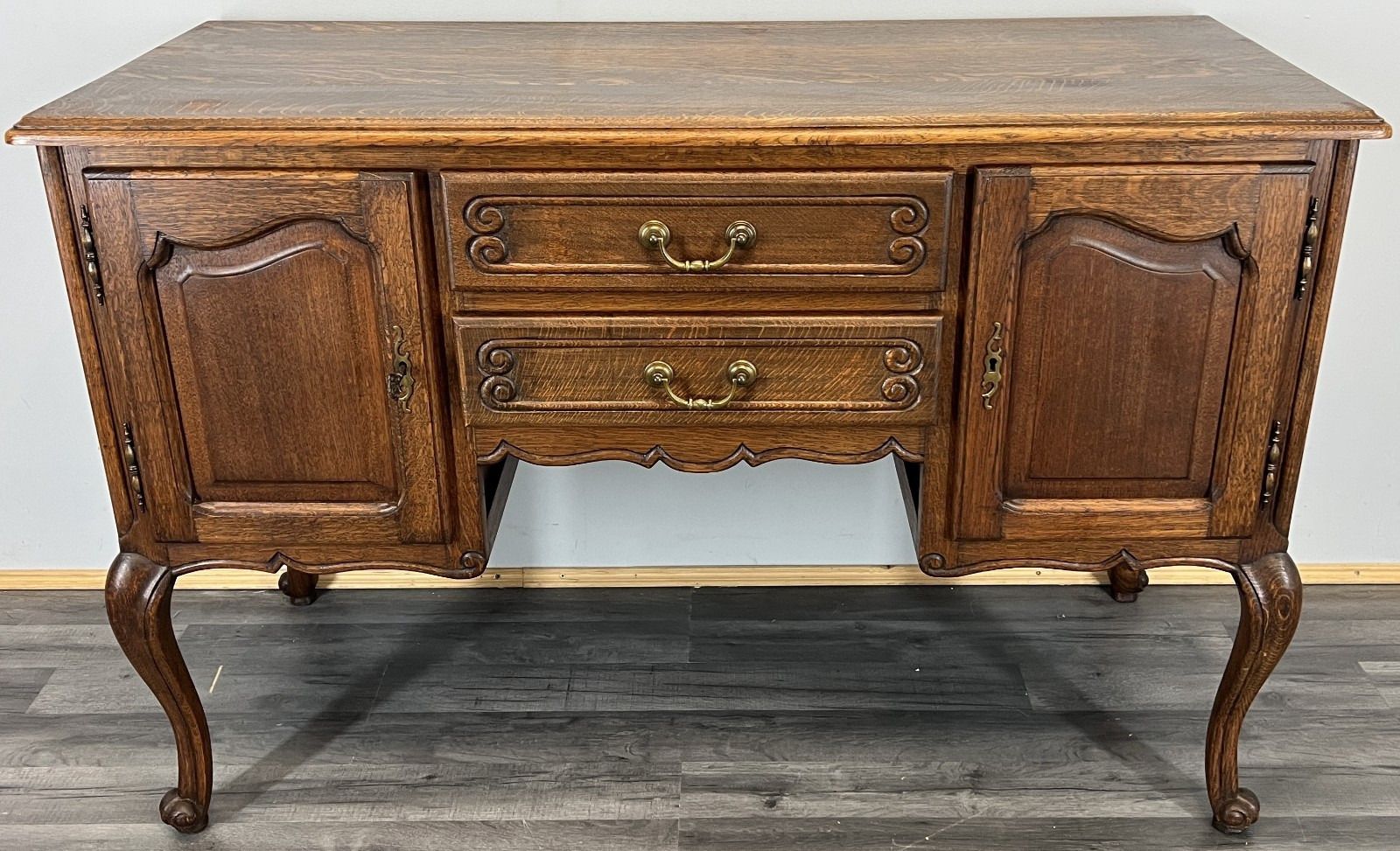 Cabinet Vintage French Louis XVI Style Tv Stand Desk Oak Sideboard Lot 4516