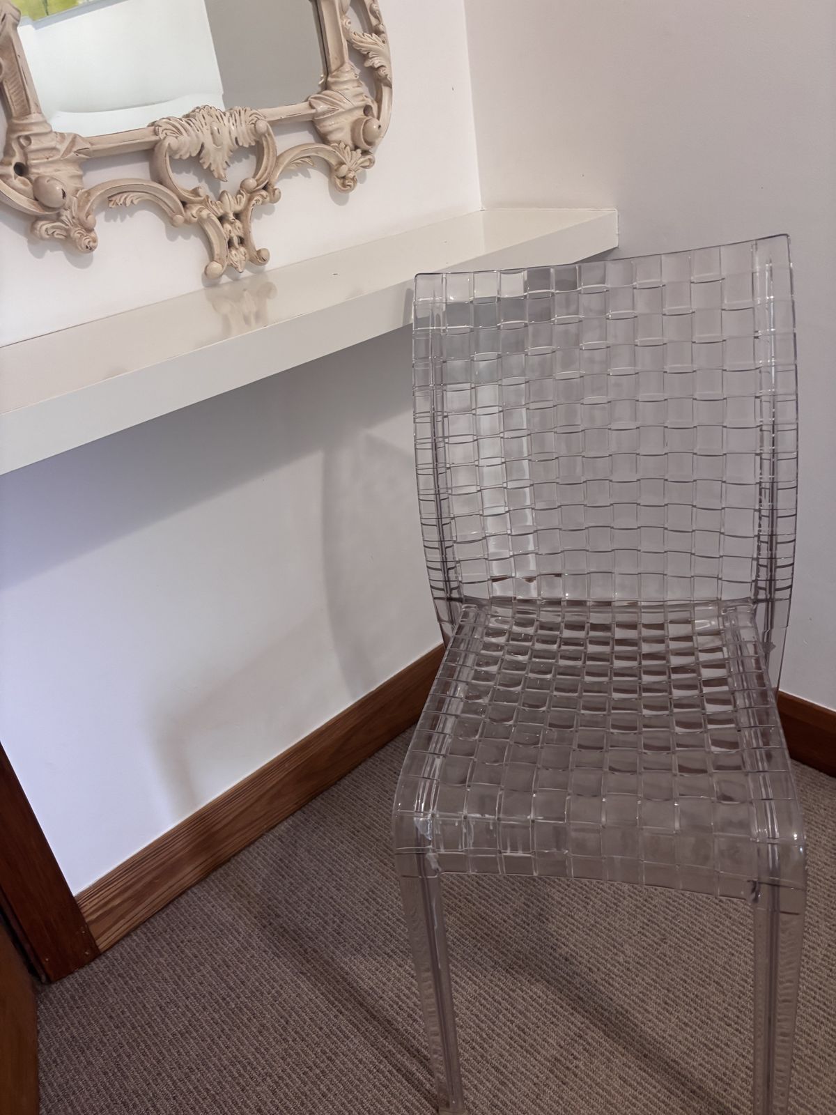 Kartell Ami Ami Tokujin Yoshioka Transparent Ghost Dining/Dressing Table Chair. Rrp£195+ photo furniture