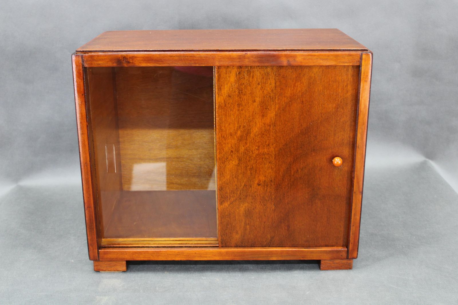 Art Deco Sliding Door Display Cabinet, Czechoslovakia, 1940s photo for sale