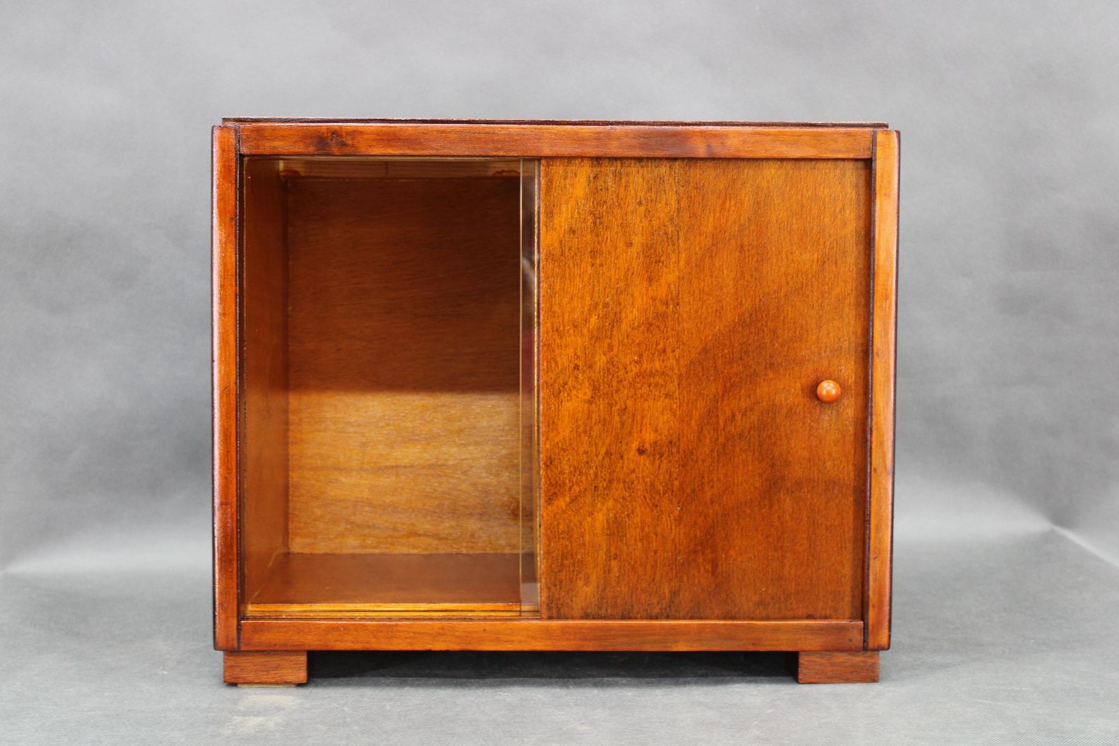 Art Deco Sliding Door Display Cabinet, Czechoslovakia, 1940s photo 339.0