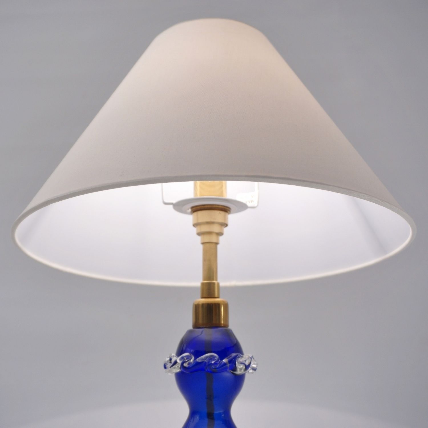 photo buy Antique Murano Glass Table Lamp, Handblown In Cobalt Blue Crystal, Barovier & Toso, 1920`s Ca, Italian   Rewired