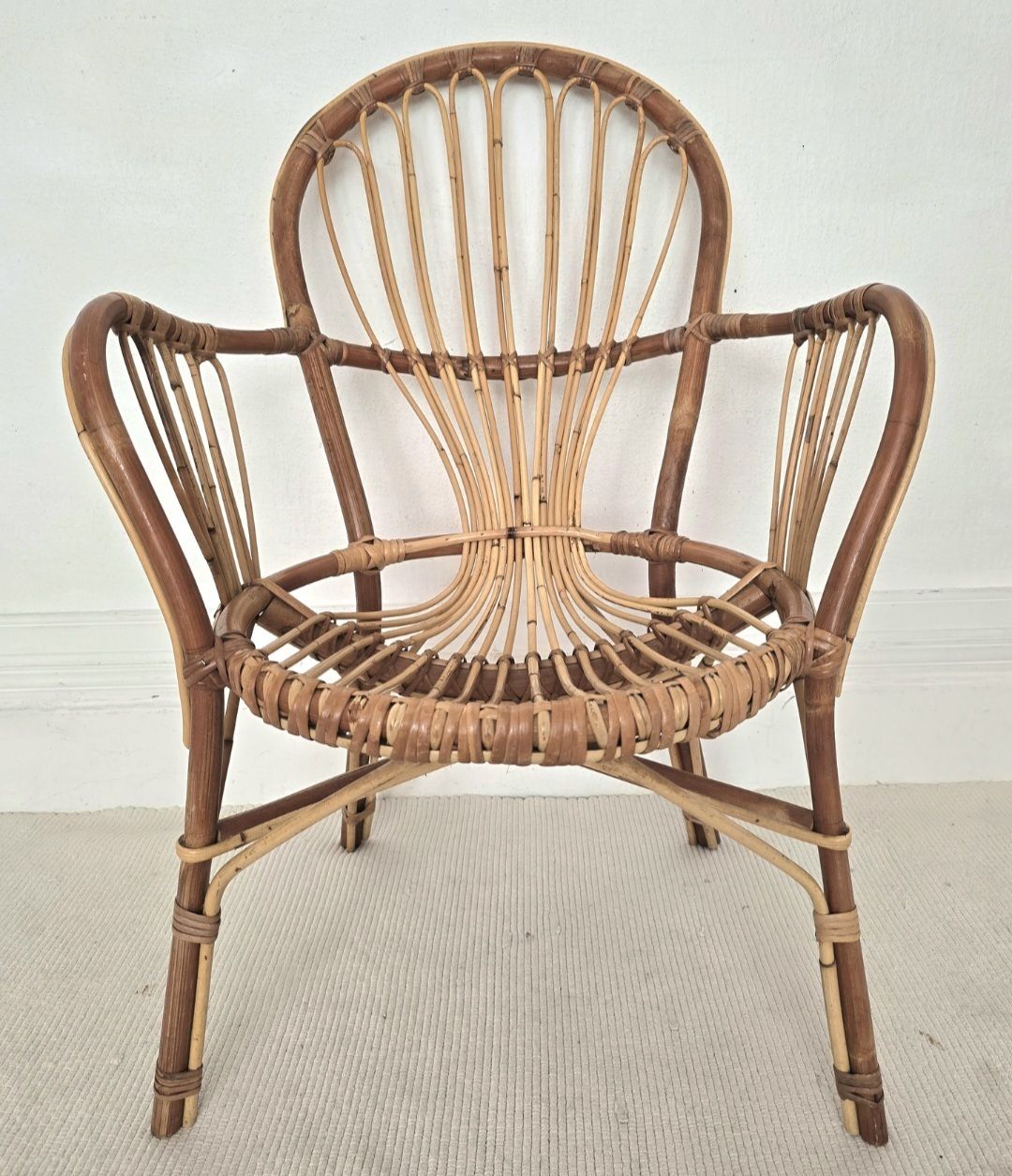 A Mid Century Italian Bamboo Chair, Riviera Style. photo for sale