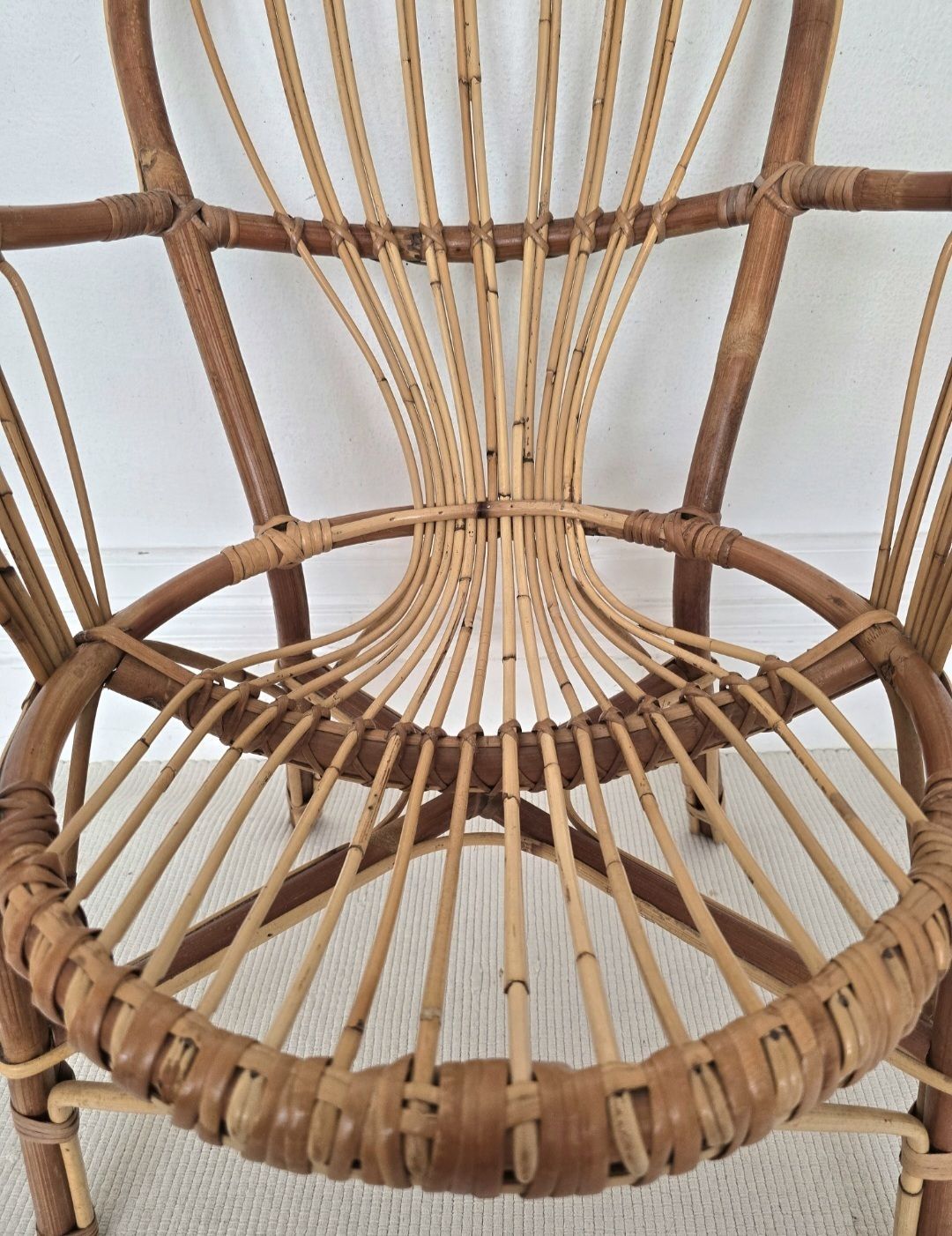 A Mid Century Italian Bamboo Chair, Riviera Style. photo Furniture