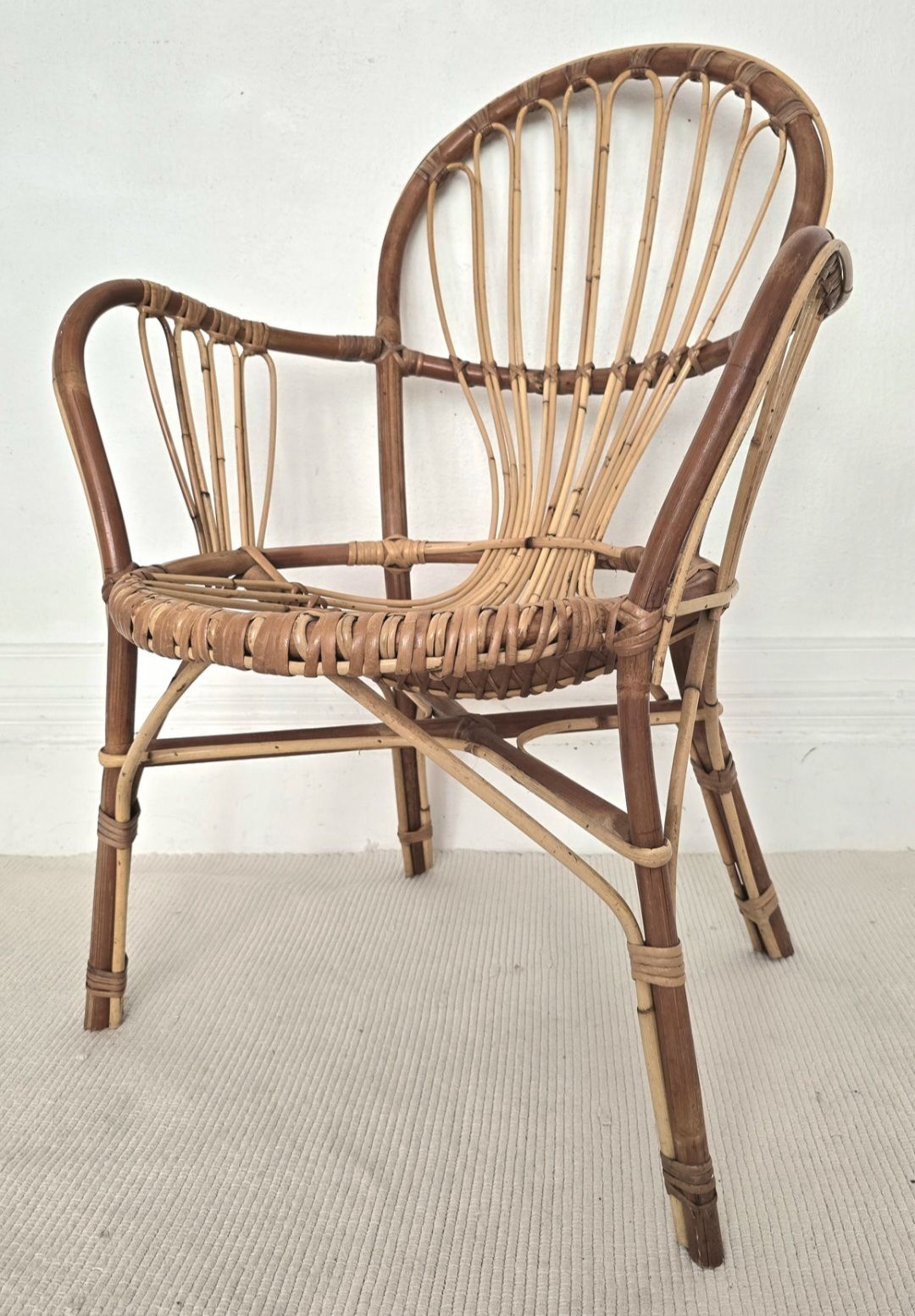 A Mid Century Italian Bamboo Chair, Riviera Style. photo vinterior