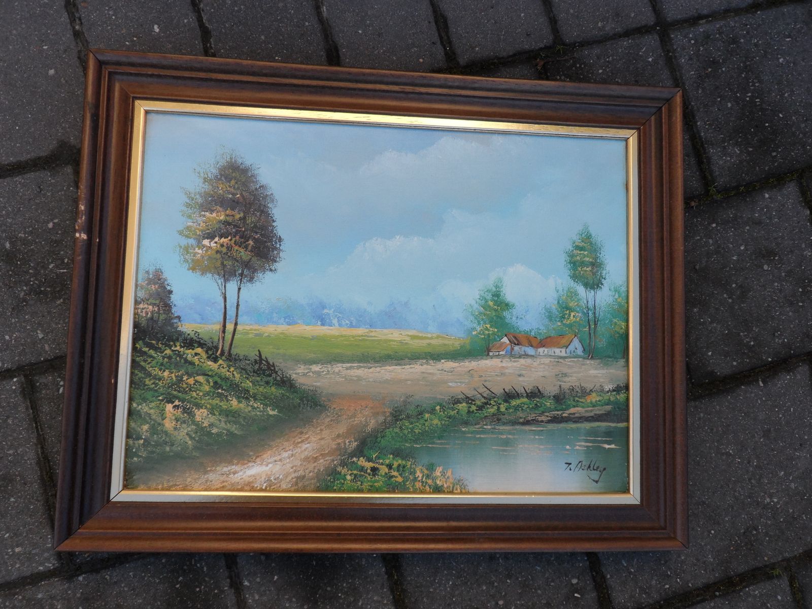 X2 Original Oil Paintings On Canvas   Landscape   Signed J Ashley photo 60.0