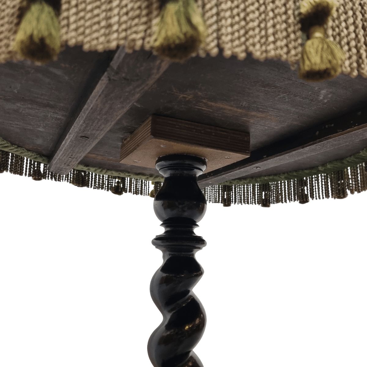 Antique French Table With Velvet And Fringes, Late 1800s photo 185.0