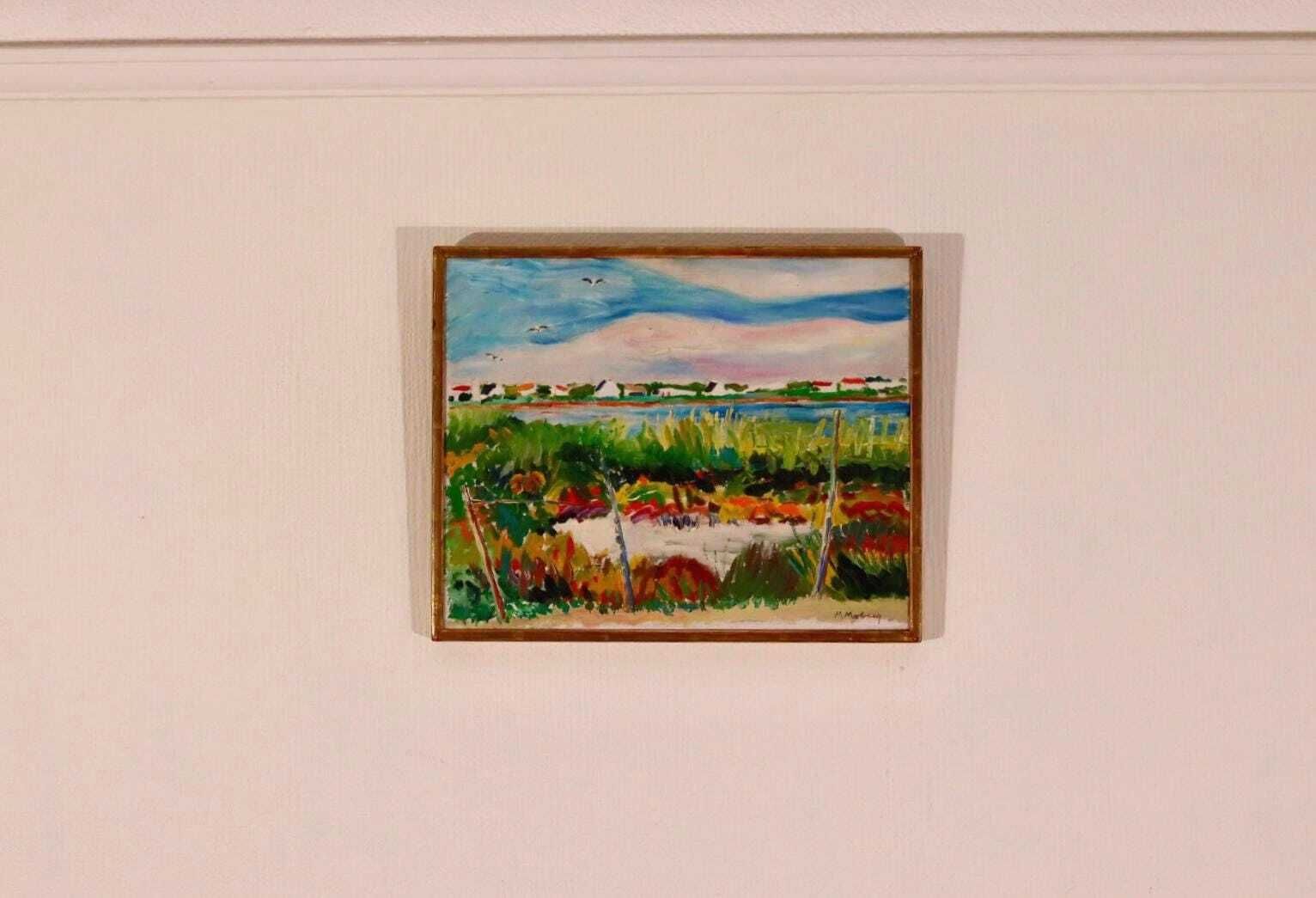 Original Swedish Oil On Canvas – “Camargue” By Maurice Moberg – Vintage & Framed – 33 × 41 Cm (13.0" × 16.1")