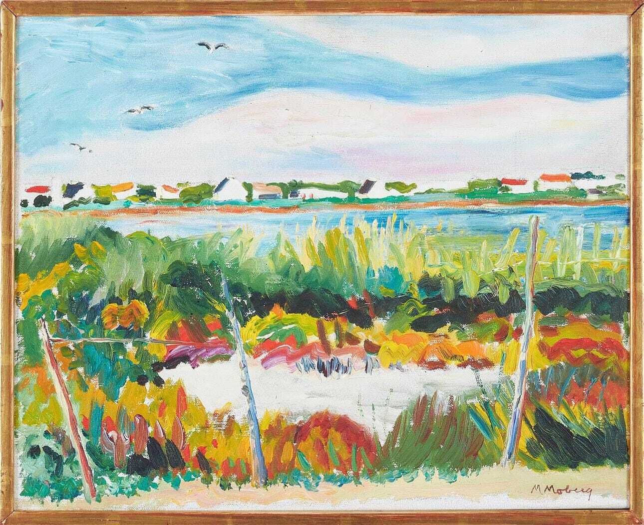Original Swedish Oil On Canvas – “Camargue” By Maurice Moberg – Vintage & Framed – 33 × 41 Cm (13.0" × 16.1") photo Art