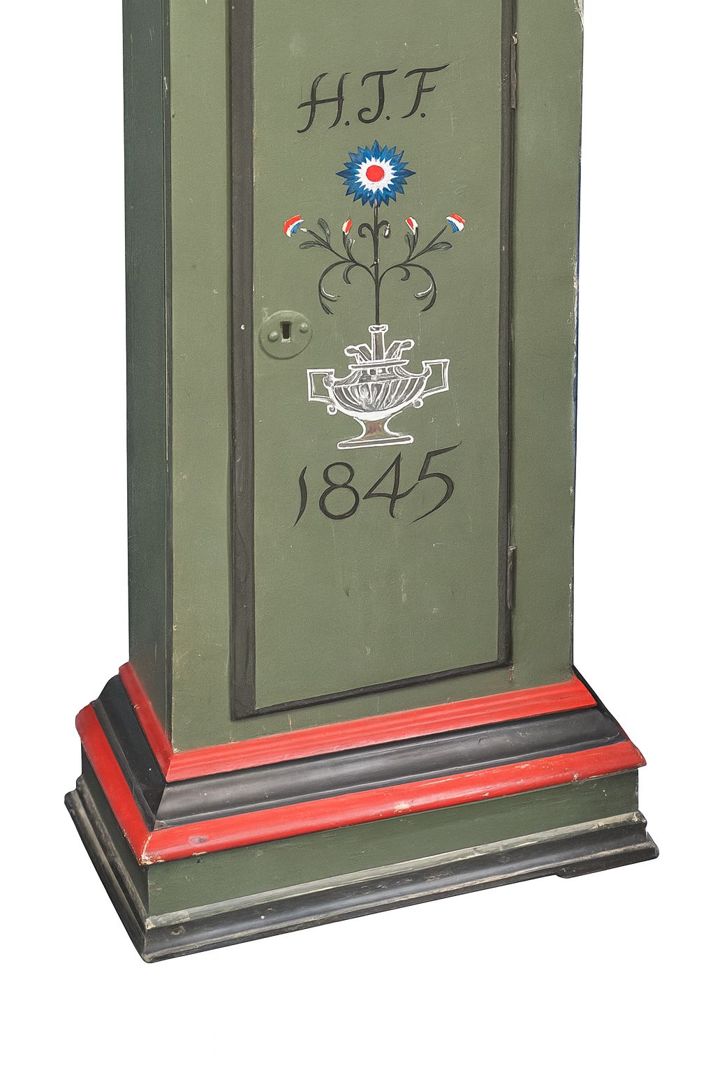 19th Century Scandinavian Folk Art Painted Mora Longcase Clock (1845) photo Home Decor