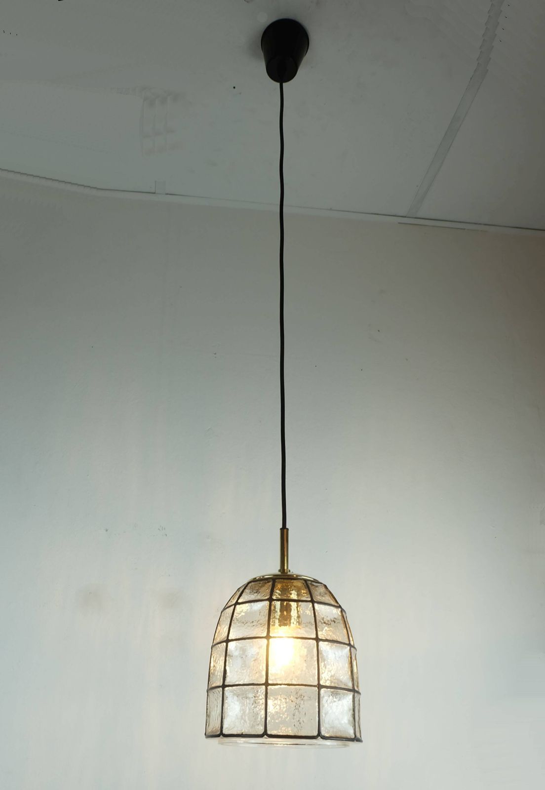 Glashütte Limbourg Hanging Lamp, 1960s 1970s, Glass Pendant Light, Model 4184 photo buy