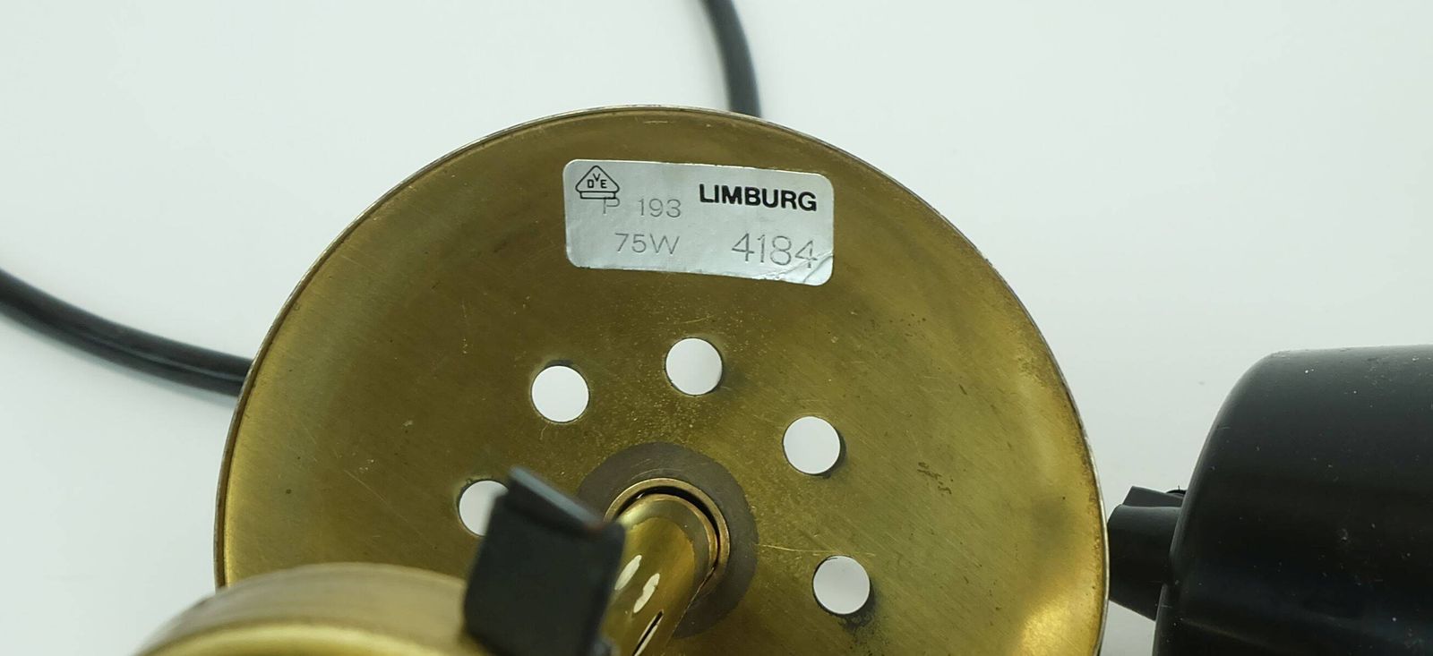 photo furniture Glashütte Limbourg Hanging Lamp, 1960s 1970s, Glass Pendant Light, Model 4184