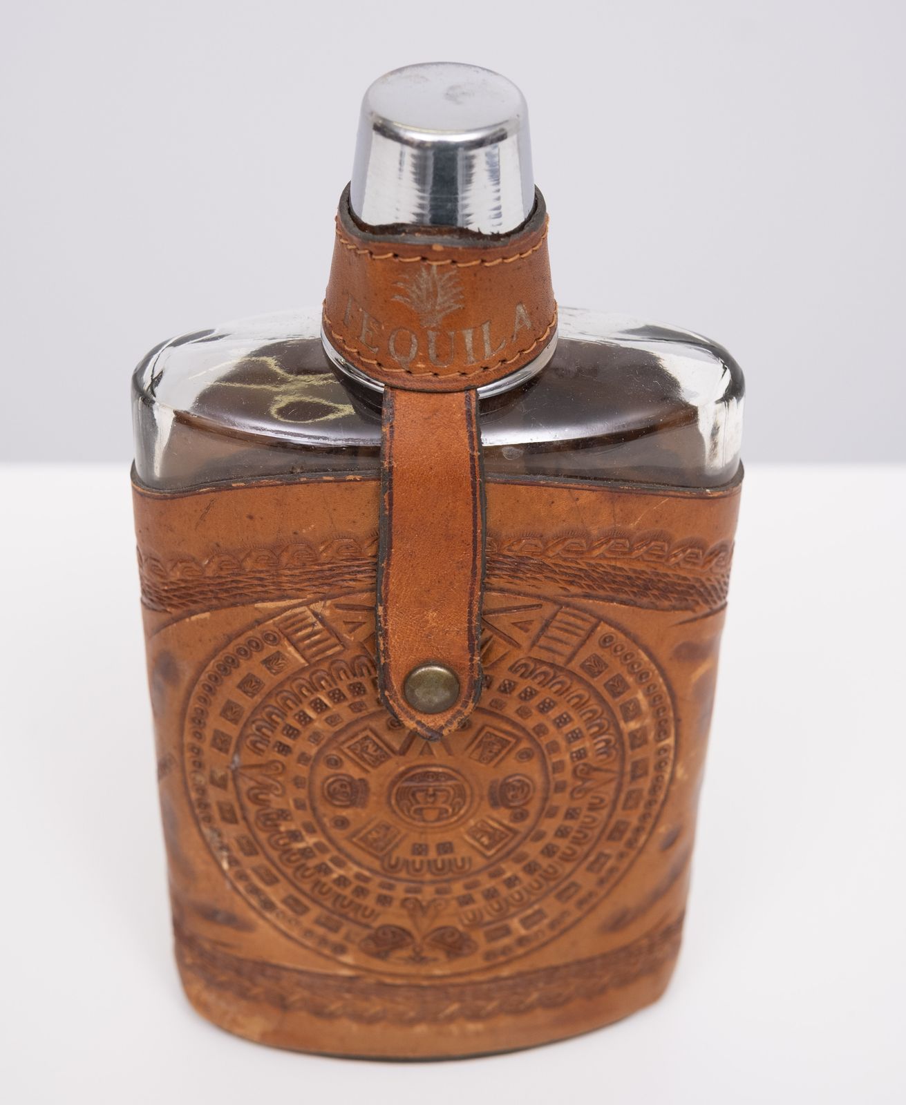 Angel Pazmino Tequila Hip Flask Ecuador Jaren 1960 photo for sale