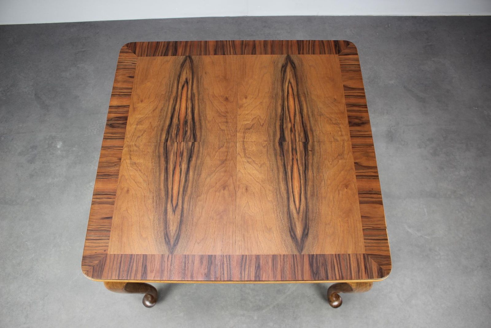 1930s European Art Deco Walnut Veneer Square Coffee Side Table With Restored Oil photo 1400.0