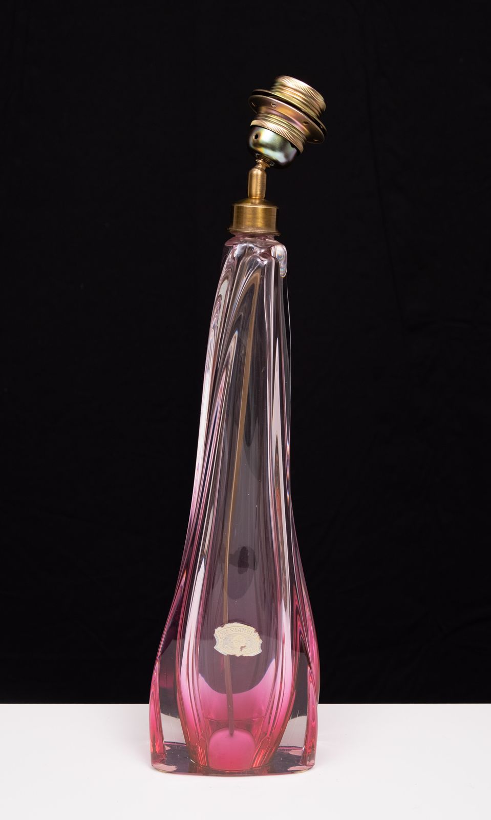 Val Saint Lambert Crystal Glass Table Lamp 1960s Belgium photo for sale