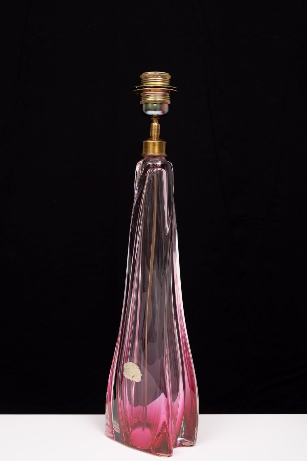 Val Saint Lambert Crystal Glass Table Lamp 1960s Belgium photo buy
