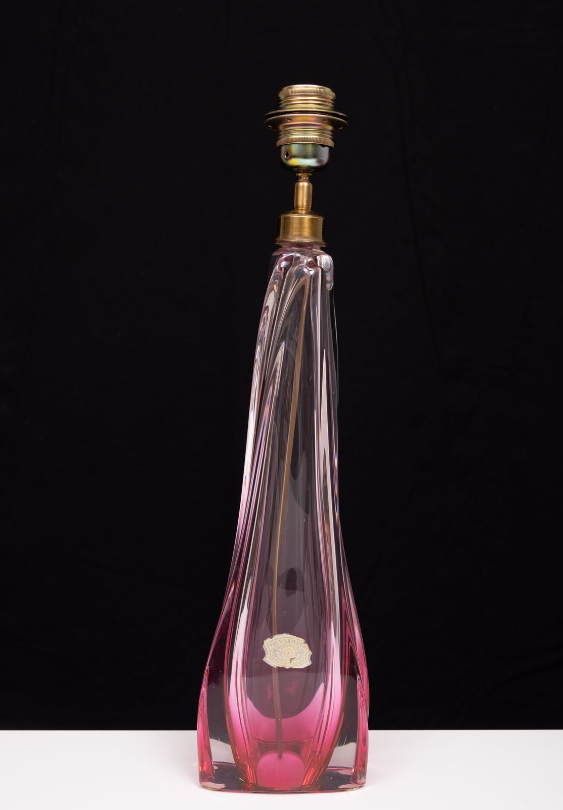 photo furniture Val Saint Lambert Crystal Glass Table Lamp 1960s Belgium