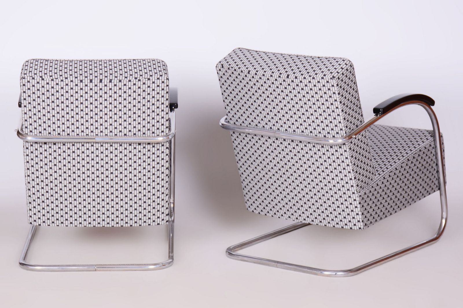Pair Of Restored Bauhaus Armchairs, By Mücke Melder, Chrome, Czech, 1930s photo for sale