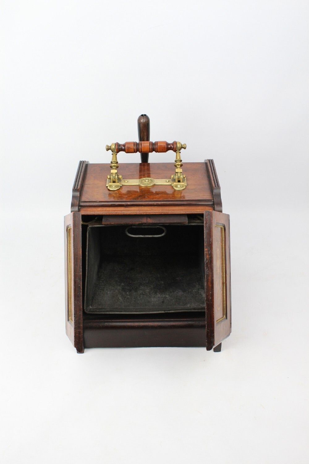395.0 Victorian Inlaid Rosewood Metamorphic Coal Scuttle photo