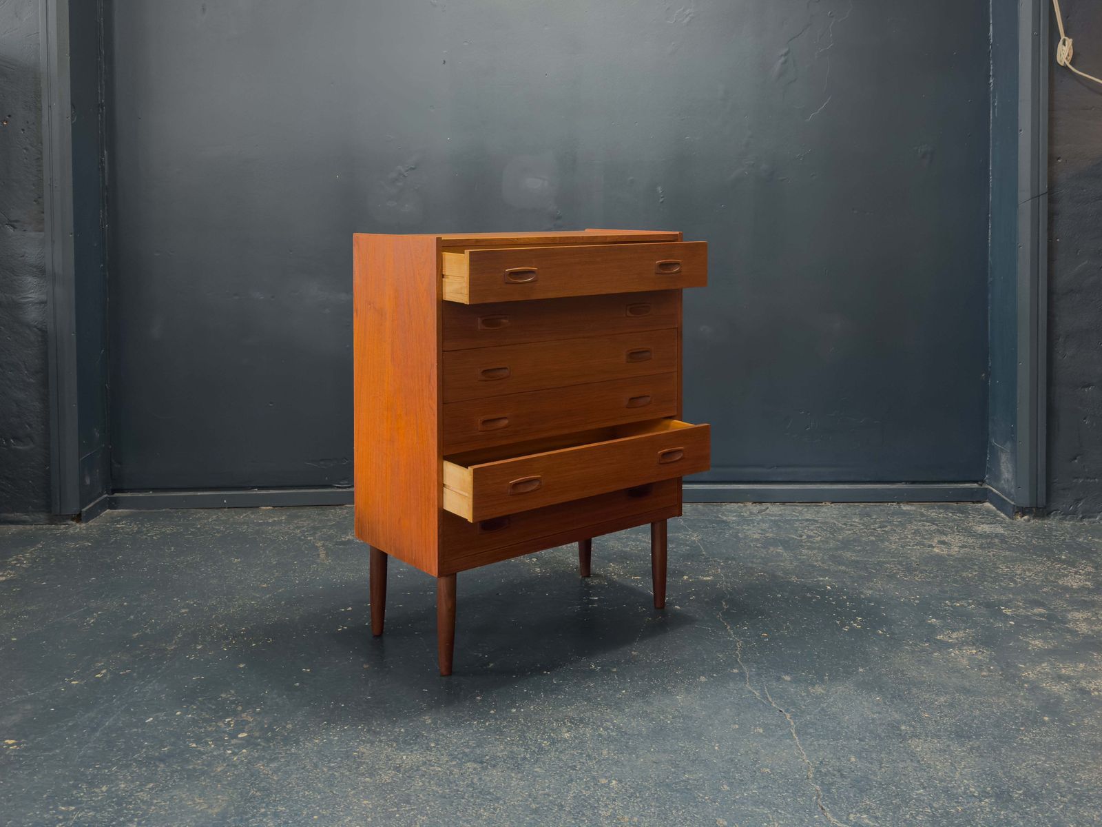Teak Chest Of Drawers With Rectangular Handles photo for sale