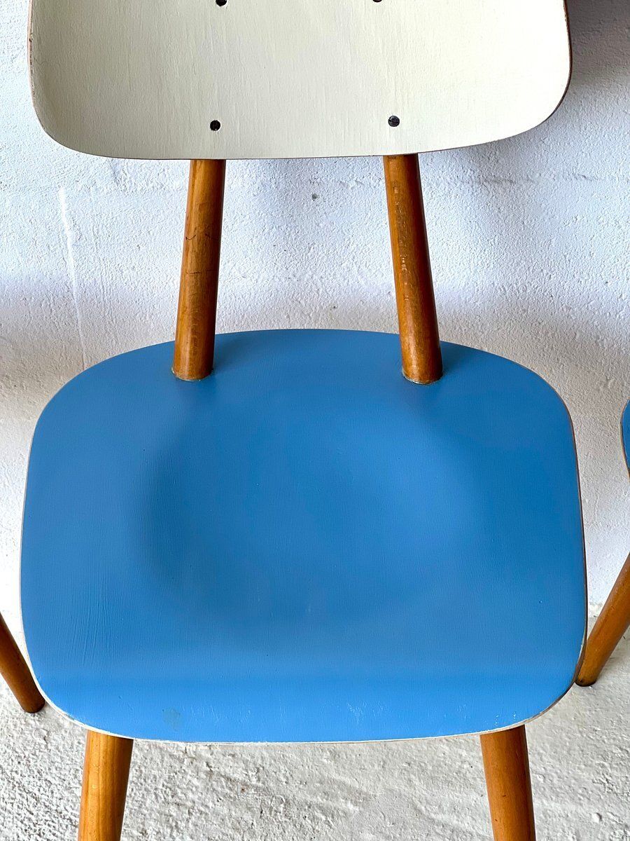 Meubels Eetkamerstoelen Van Ton, Ca. Jaren 1960, Set Van 4 photo