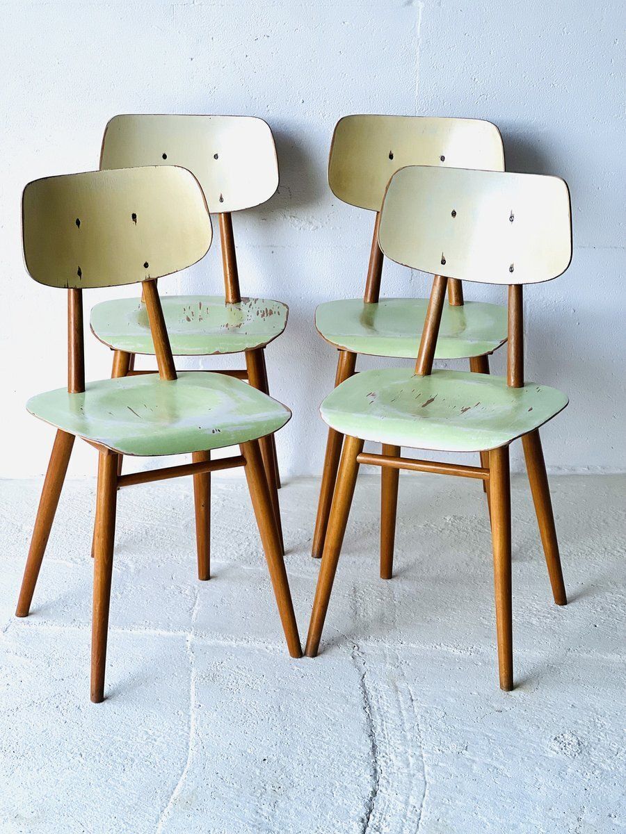 Eetkamerstoelen Van Ton, Ca. Jaren 1960, Set Van 4 photo for sale