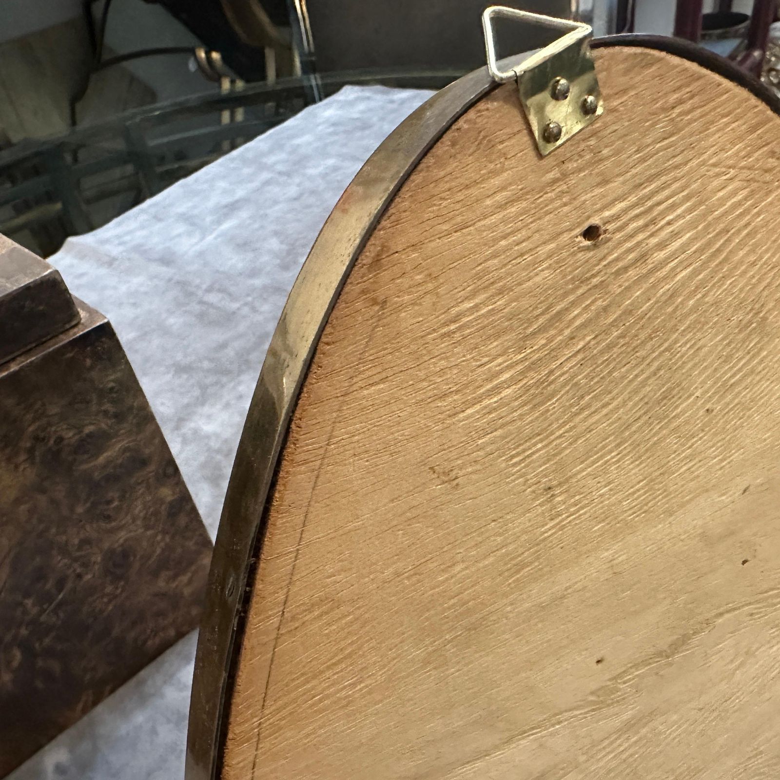 photo furniture 1950s Gio Ponti Style Mid Century Modern Brass Italian Long Oval Wall Mirror