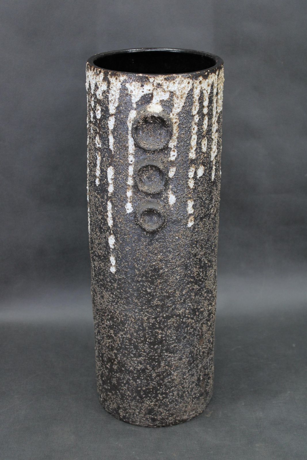 Brutalist European Ceramic Vase With Textured Lava Surface, 1970s photo furniture